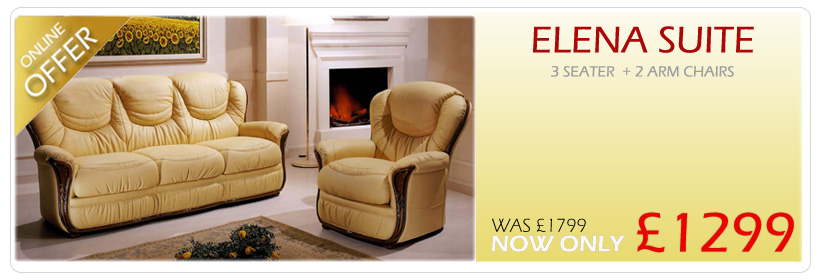 Elena Italian leather suite NOW REDUCED !