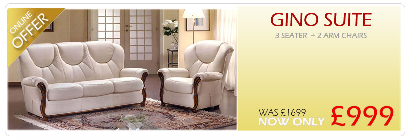 Gino Italian leather suite - NOW REDUCED !