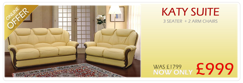 Katy Italian leather suite - NOW REDUCED !